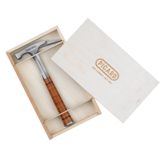 PICARD Full-steel Carpenters' Roofing Hammer, light version, No. H 790 1/2 geraut, in Holzkiste